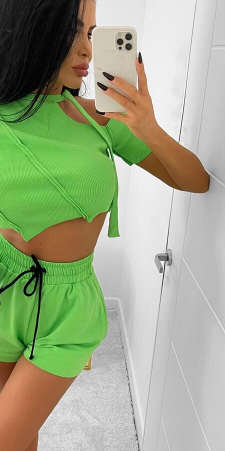 Asymmetric Blouse & Raised-waist Track Trousers (Sasha)