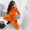 Velvet Zip-Up Top & Logo Track Trousers (LOOK) Orange